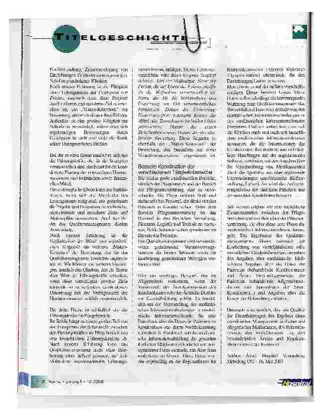 Vorschauseite 2: Überlegungen zum Qualitätsmanagement in Krankenhäusern