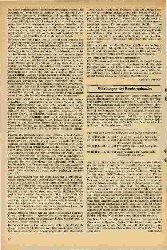 Vorschauseite 3: Bericht über die Kieler Fortbildungswoche (14.-20. Oktober 62)