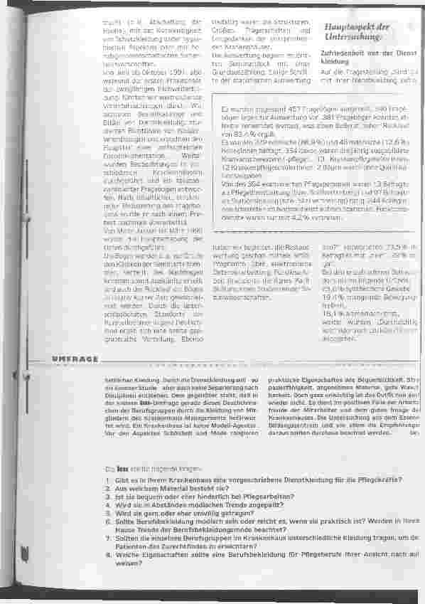 Vorschauseite 2: Zu eng, zu häßlich und zu uniform - Dienstkleidung ist bei vielen unbe liebt Was möchten Krankenhausmitarbeiter bei der Arbeit anziehen?