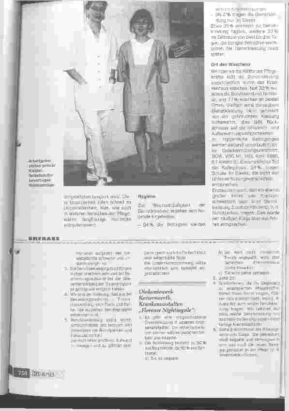 Vorschauseite 4: Zu eng, zu häßlich und zu uniform - Dienstkleidung ist bei vielen unbe liebt Was möchten Krankenhausmitarbeiter bei der Arbeit anziehen?