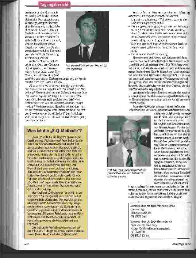 Vorschauseite 3: Lieber ein kleines Licht anzünden Drei-Länder-Symposium zur Qualitätssicherung warnt vor Klagen über die Dunkelheit