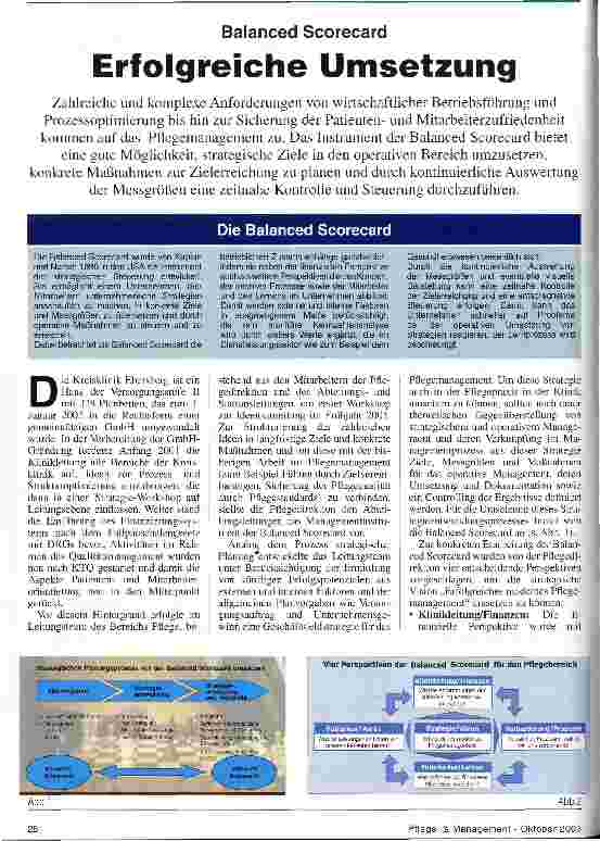 Vorschauseite 1: Erfolgreiche Umsetzung Balanced Scorecard