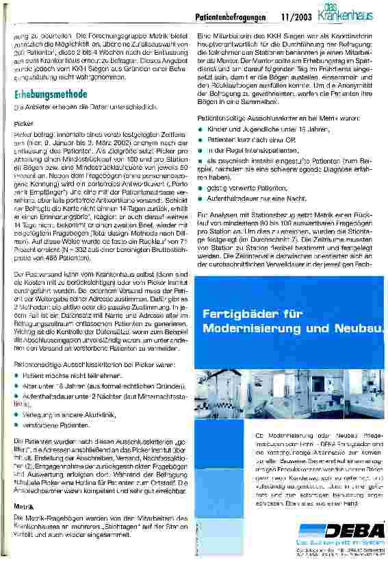 Vorschauseite 2: Patientenbefragungen - die Qual der Wahl