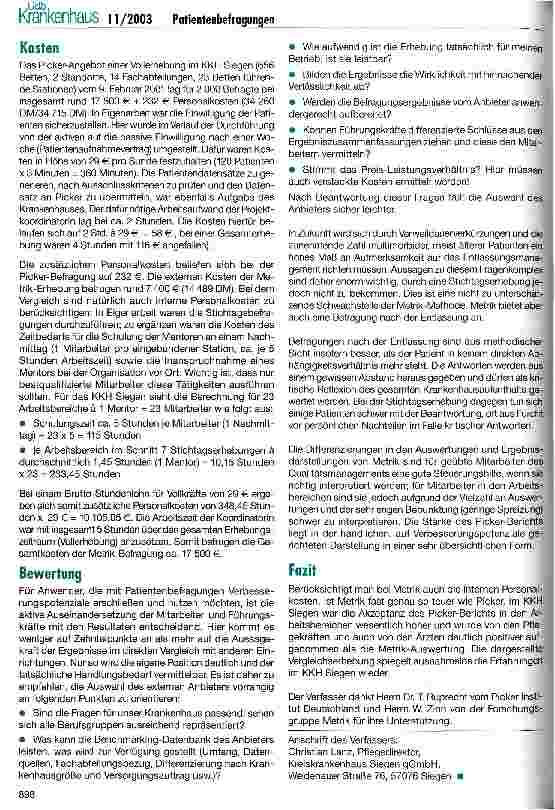 Vorschauseite 5: Patientenbefragungen - die Qual der Wahl