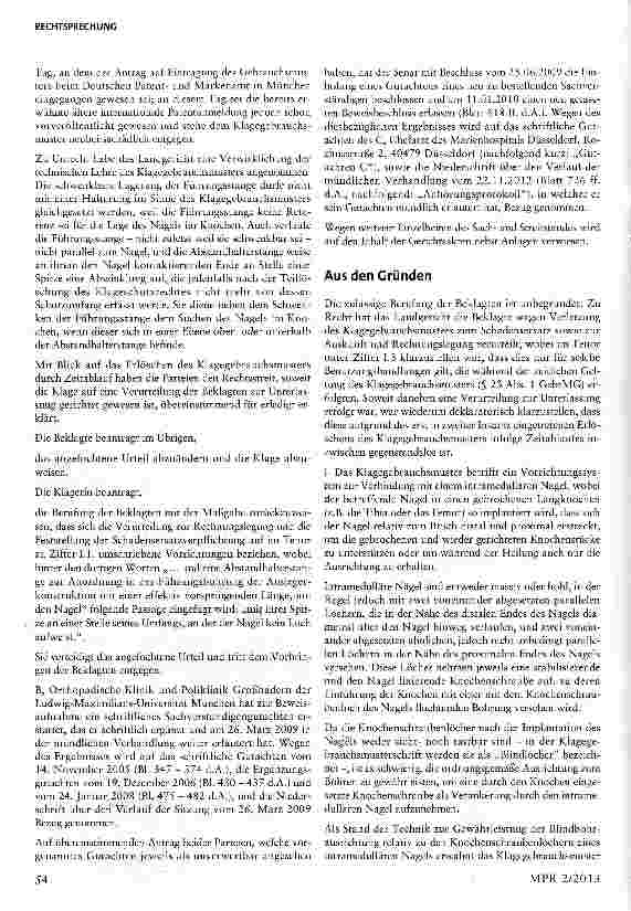 Vorschauseite 4: Konkretisierung der Anforderungen an eine Abzweigungserklärung nach § 5 Abs. 1 GebrAAG; Schutzbereichsrelevante Zweckangaben einer abgezweigten Gebrauchsmusteranmeldung§§ 5,11, 23…