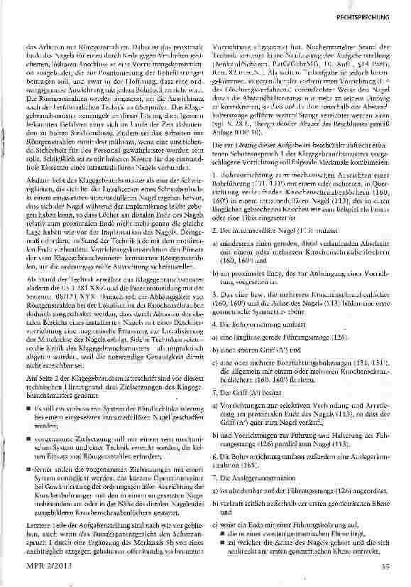 Vorschauseite 5: Konkretisierung der Anforderungen an eine Abzweigungserklärung nach § 5 Abs. 1 GebrAAG; Schutzbereichsrelevante Zweckangaben einer abgezweigten Gebrauchsmusteranmeldung§§ 5,11, 23…