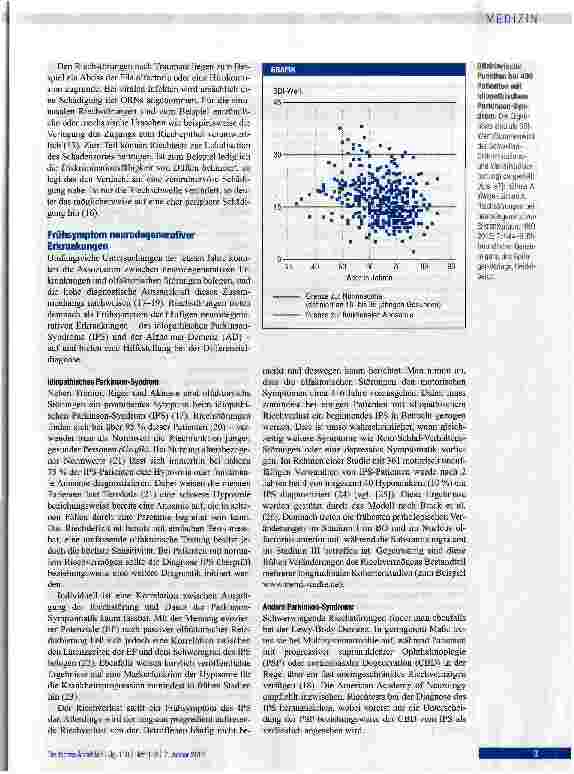 Vorschauseite 3: Riechstörungen: Häufig im Alter und wichtiges Frühsymptom neurodegenerativer Erkrankungen