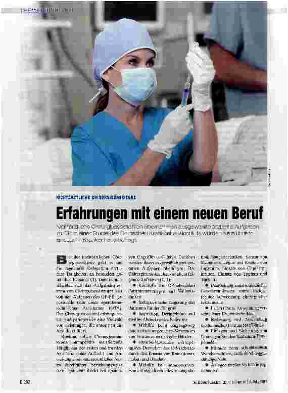Vorschauseite 1: Erfahrungen mit einem neuen Beruf