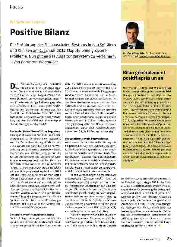 Vorschauseite 1: Positive Bilanz