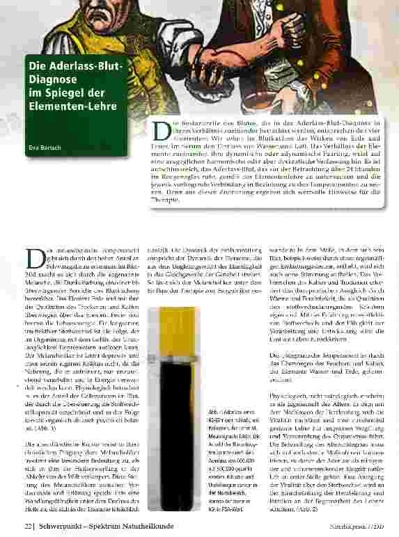 Vorschauseite 1: Die Aderlass-Blut-Diagnose im Spiegel der Elementen-Lehre
