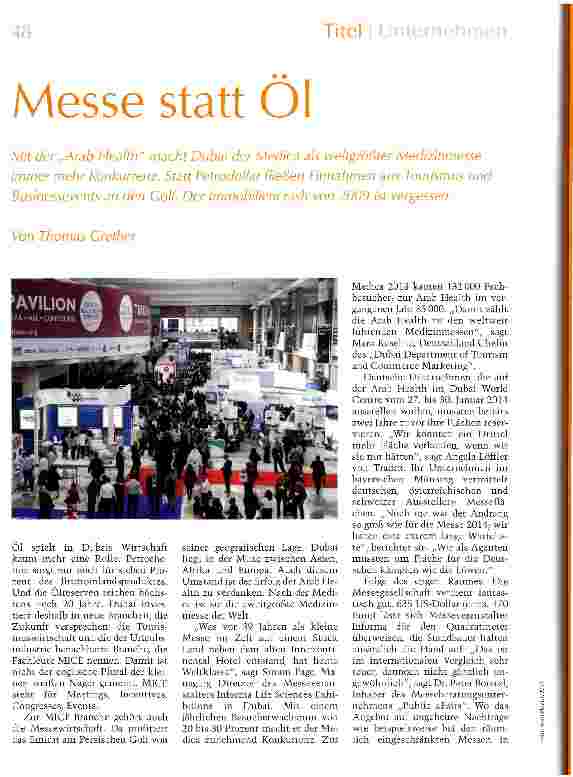 Vorschauseite 1: Messe statt Öl