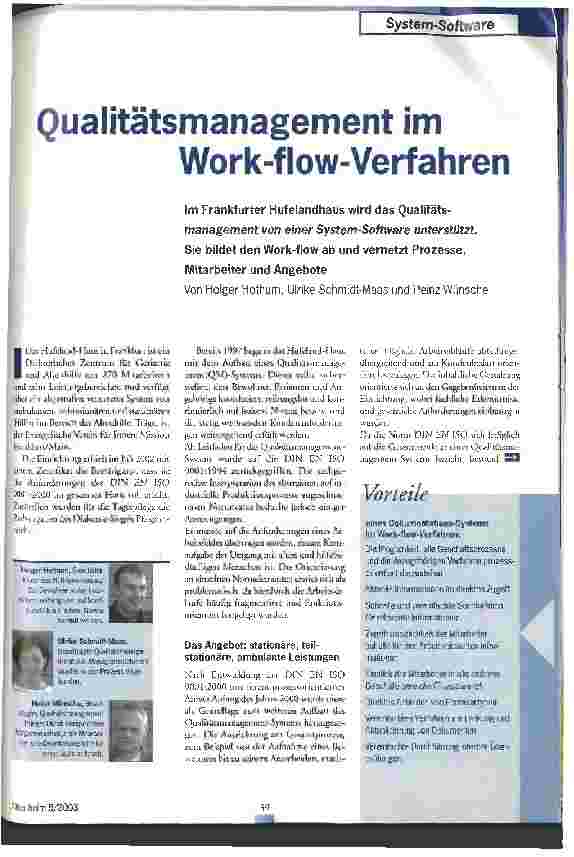 Vorschauseite 1: Qualitätsmanagement im Work-flow-Verfahren