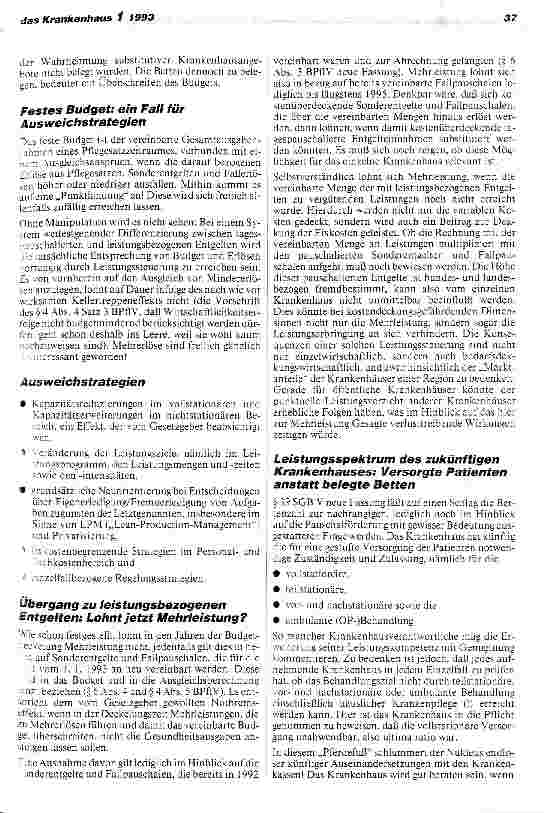 Vorschauseite 2: Handlungsbedarf für die Krankenhäuser durch das GesundheitsStrukturGes.
