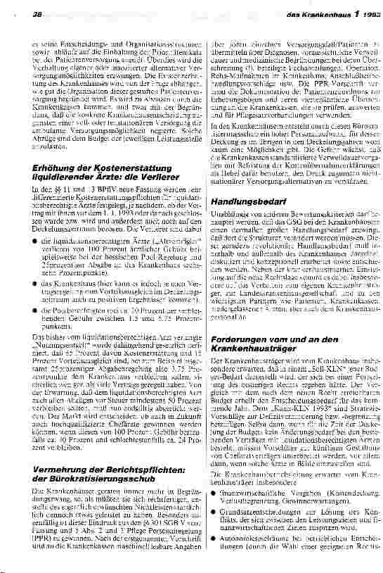 Vorschauseite 3: Handlungsbedarf für die Krankenhäuser durch das GesundheitsStrukturGes.