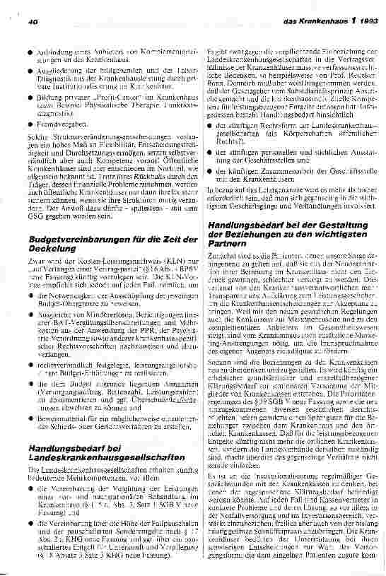 Vorschauseite 5: Handlungsbedarf für die Krankenhäuser durch das GesundheitsStrukturGes.
