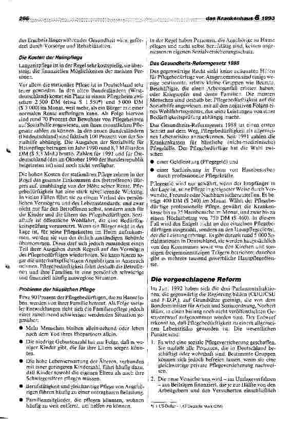 Vorschauseite 2: Gesetzliche Pflegeversicherung - Eine Herausforderung für Ds Kh. Chance der Pflegeversicherung nutzen