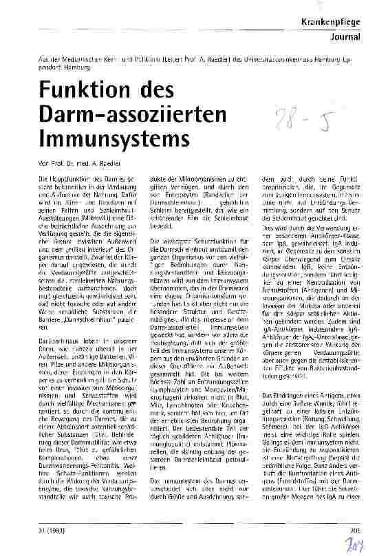 Vorschauseite 1: Funktion des Darm-assoziierten Immunsystems