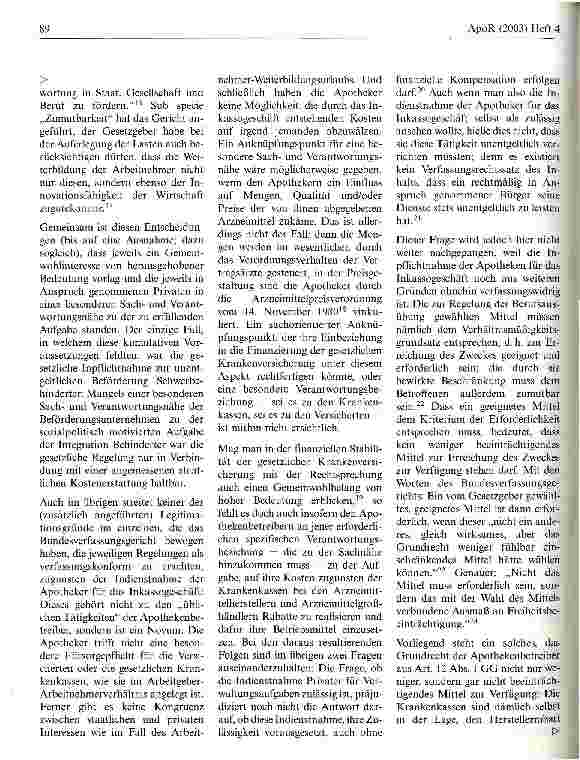 Vorschauseite 3: Die Indienstnahme der Apotheker für das Rabattgeschäft durch das Beitragssatz-Sicherungsgesetz