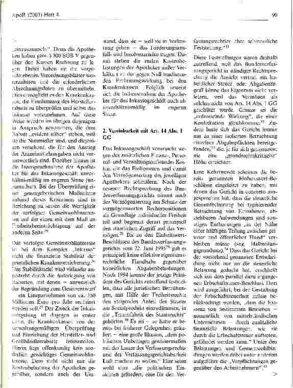 Vorschauseite 4: Die Indienstnahme der Apotheker für das Rabattgeschäft durch das Beitragssatz-Sicherungsgesetz