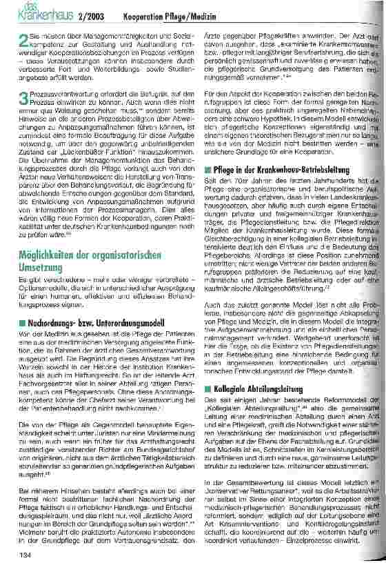 Vorschauseite 4: Kooperationsanforderungen an Pflege und Medizin im Krankenhaus der Zukunft