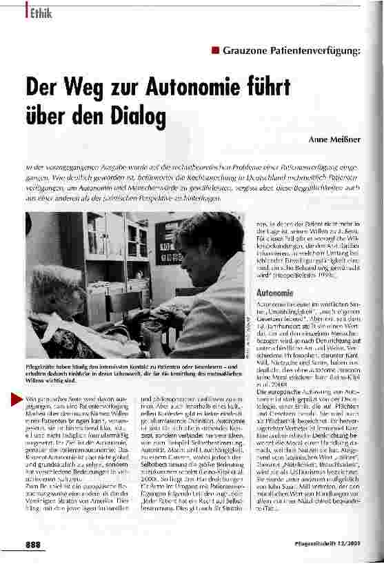 Vorschauseite 1: Der Weg zur Autonomie führt über den Dialog