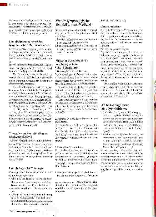 Vorschauseite 2: Lymphologie in Österreich - Österreichische Versorgungslage und Behandlungskonzepte