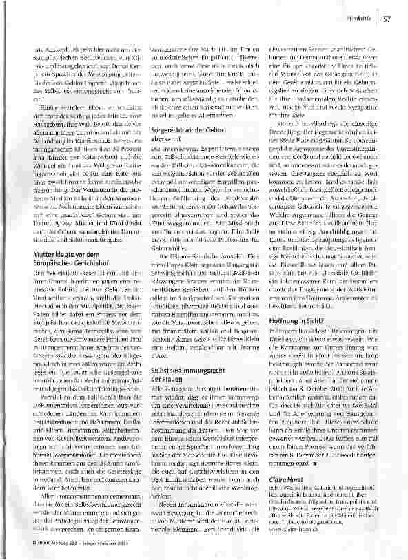 Vorschauseite 2: FREEDOM FOR BIRTH