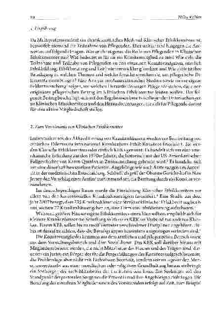 Vorschauseite 2: Klinische Ethikkomitees und Pflege