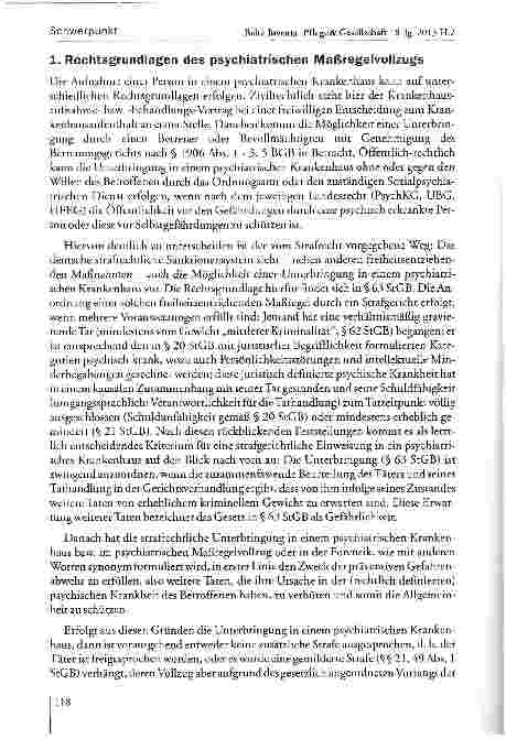 Vorschauseite 2: Die Pflege strafrechtlich nach § 63 StGB in einem psychiatrischen Krankenhaus untergebrachter Personen