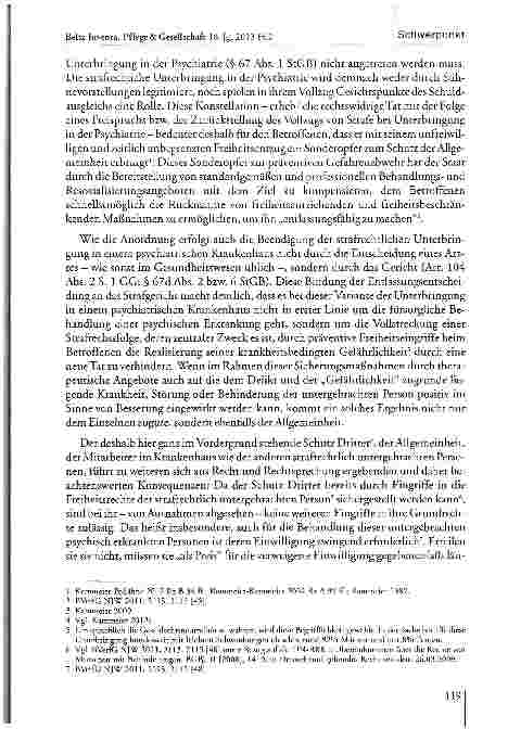 Vorschauseite 3: Die Pflege strafrechtlich nach § 63 StGB in einem psychiatrischen Krankenhaus untergebrachter Personen