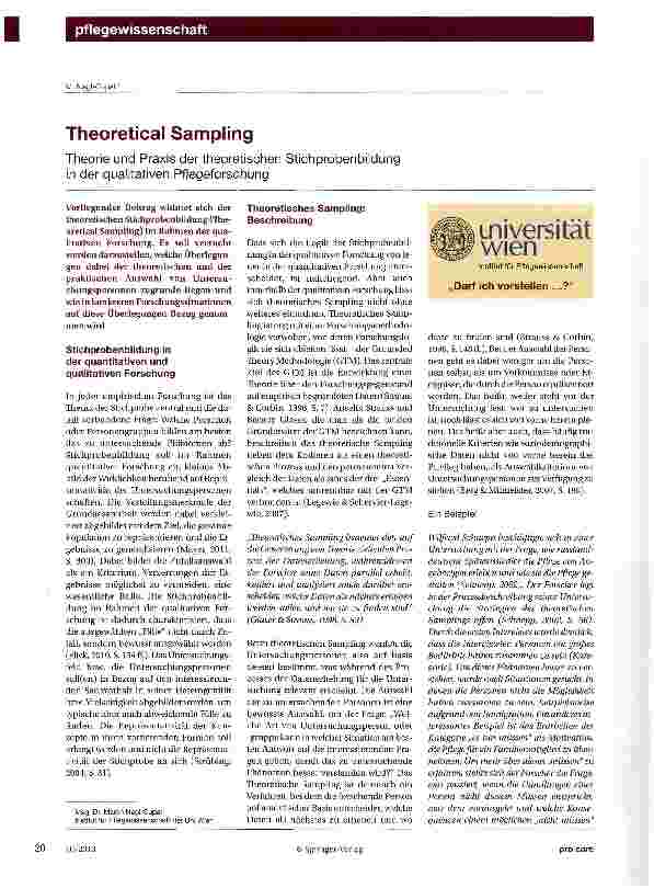 Vorschauseite 1: Theoretical Sampling