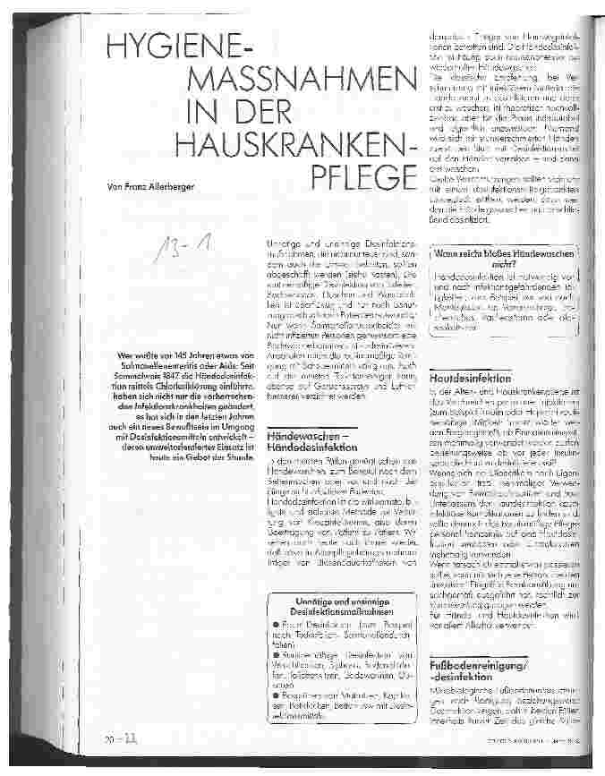 Vorschauseite 1: Hygienemaßnahmen in der Hauskrankenpflege