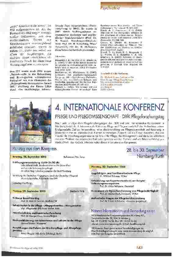 Vorschauseite 4: Psychiatrische Betreuung aus einer Hand Das Integrierte Therapeutische Zentrum (ITZ) der psychiatrischen Universitätsklinik in Gießen