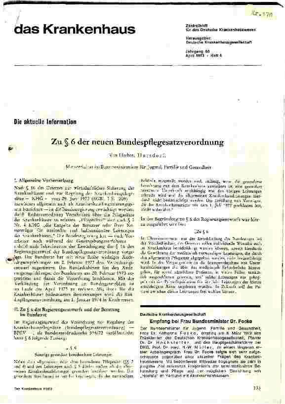 Vorschauseite 1: Zum §6 der neuen Bundespflegesatzverordnung