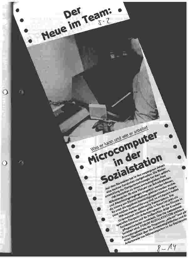 Vorschauseite 1: Der Neue im Team: Microcomputer in der Sozialstation