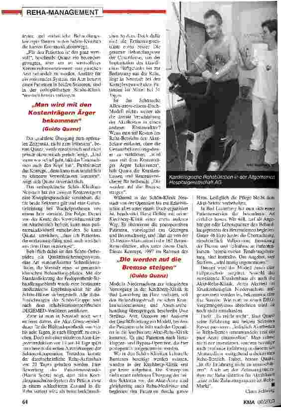 Vorschauseite 3: Verlegung: Akutisierung der Rehabilitationsmedizin?
