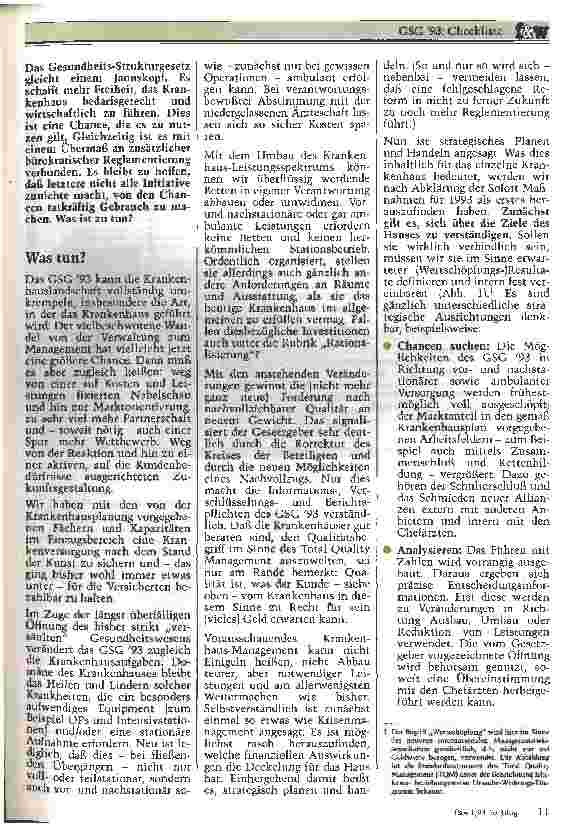 Vorschauseite 2: GSG 1993 Checkliste