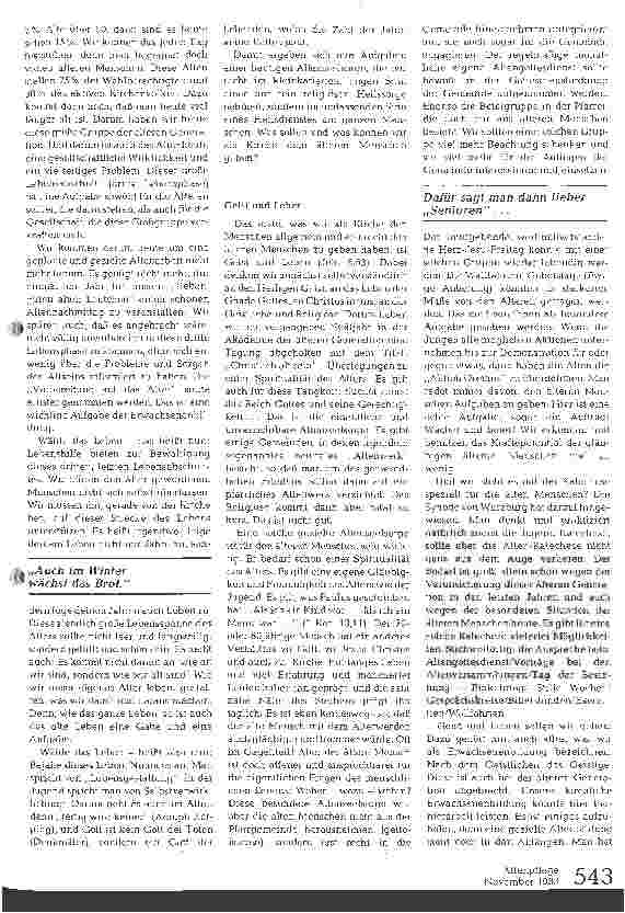 Vorschauseite 2: Wähle das Leben - auch im Alter Überlegung zur kirchlichen Altenarbeit