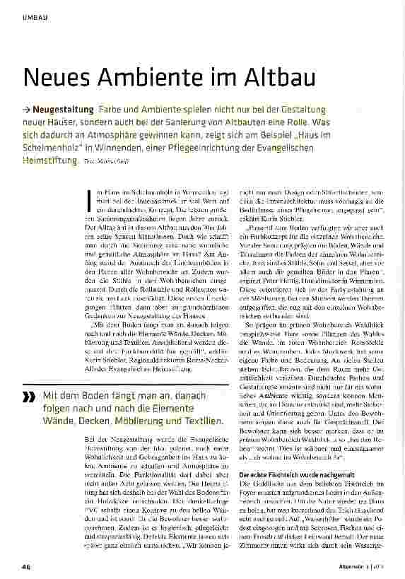 Vorschauseite 1: Neues Ambiente im Altbau