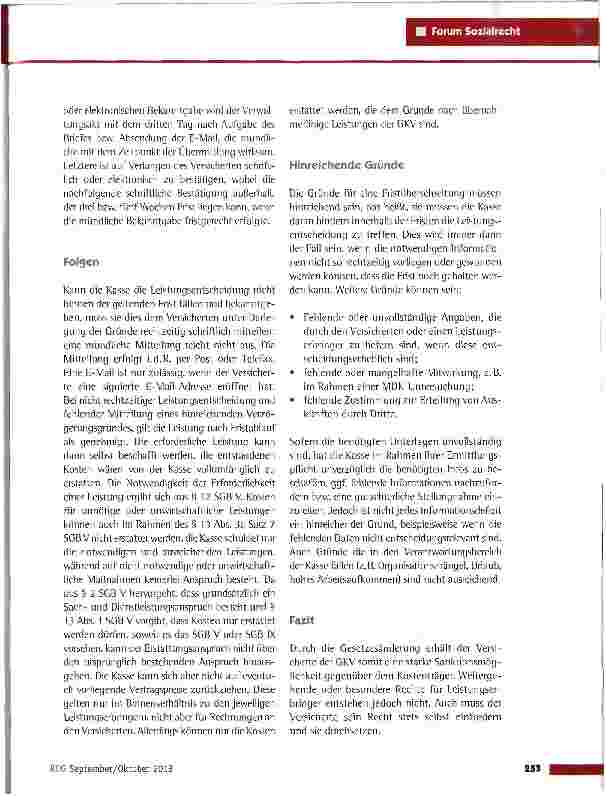 Vorschauseite 2: Anwendung des § 13 Abs. 3a SGB V in der Hilfsmittelversorgung der GKV