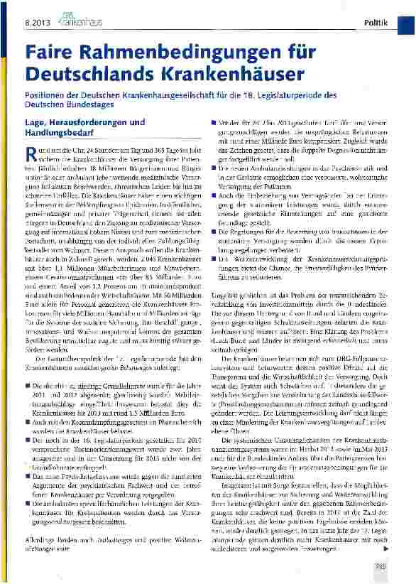 Vorschauseite 1: Faire Rahmenbedingungen für Deutschlands
