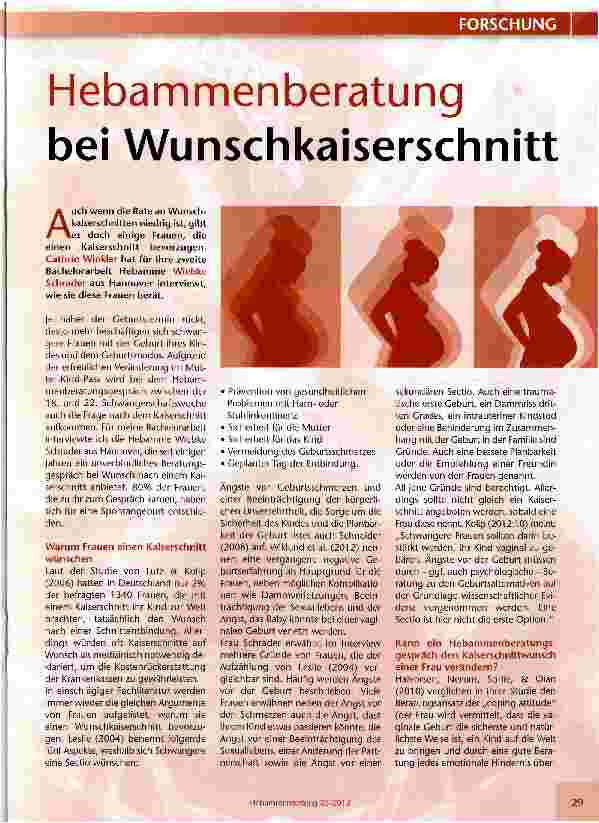 Vorschauseite 1: Hebammenberatung bei Wunschkaiserschnitt