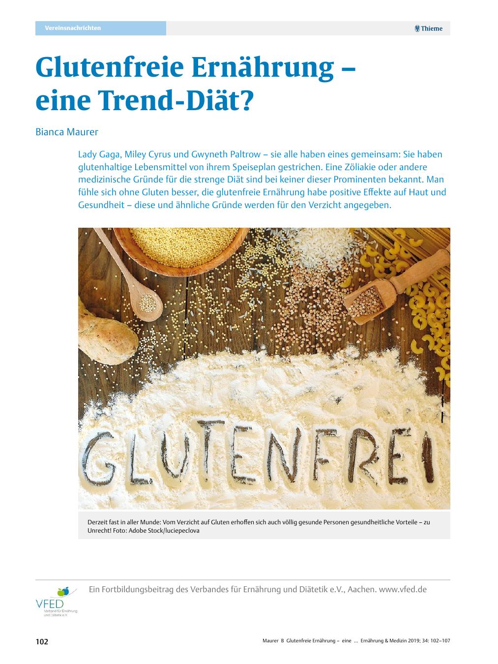 Vorschauseite 1: Glutenfreie Ernährung – eine Trend-Diät?