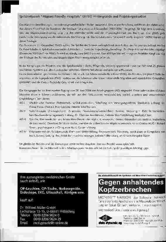 Vorschauseite 3: Migrant Friendly HospitalsEin neues Schweizer Spitalnetzwerk