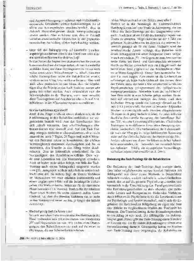 Vorschauseite 6: Lektionen aus dem Taub-Training: Implikationen für die moderne Rehabilitation