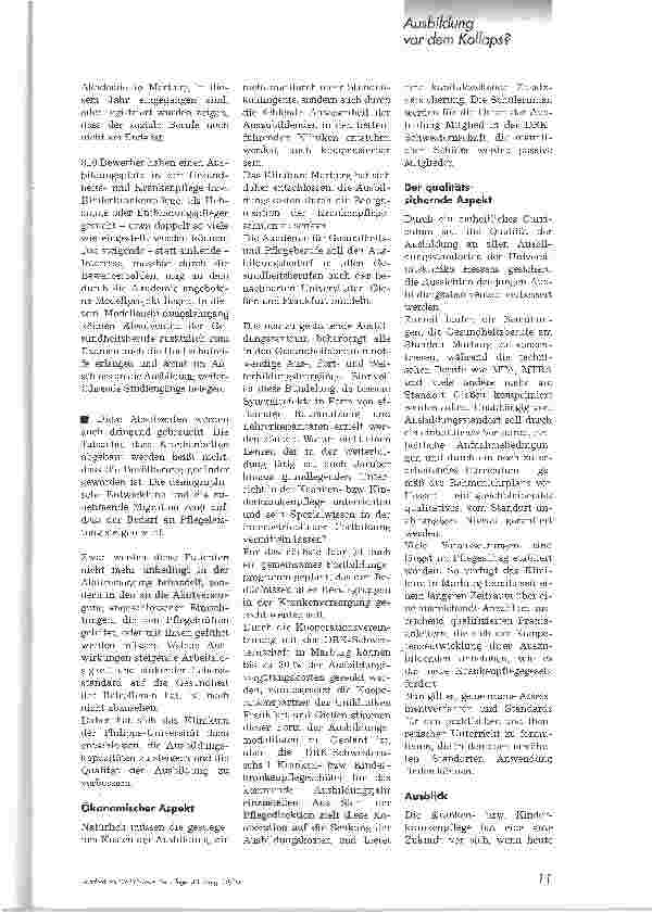 Vorschauseite 2: Ausbildung im Verbund am Klinikum der Philipps-Universität Marburg