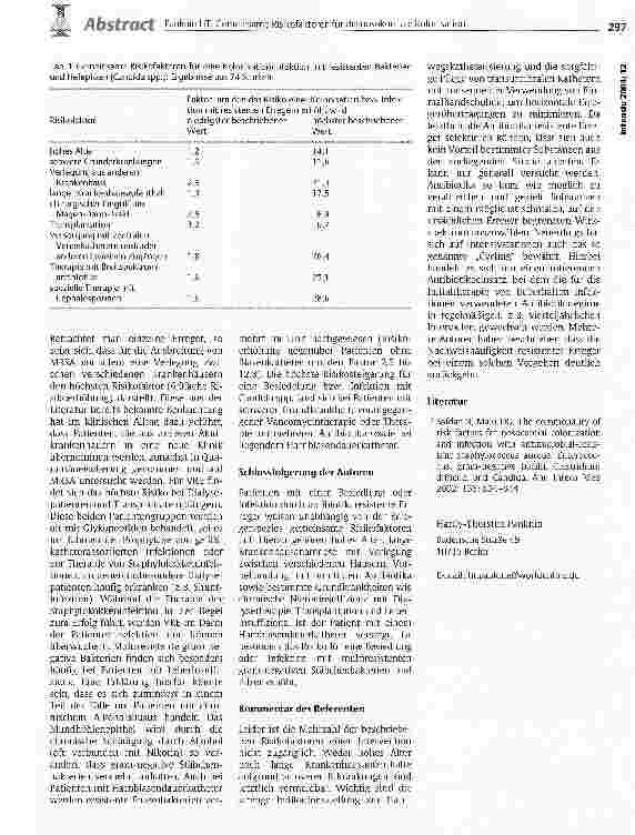 Vorschauseite 2: Gemeinsame Risikofaktoren für die nosokomiale Kolonisation mit antibiotikaresistenten Keimen: Staphylococcus aureus, Enterokokken, gram-negative Stäbchenbakterien, Clostridium dif…