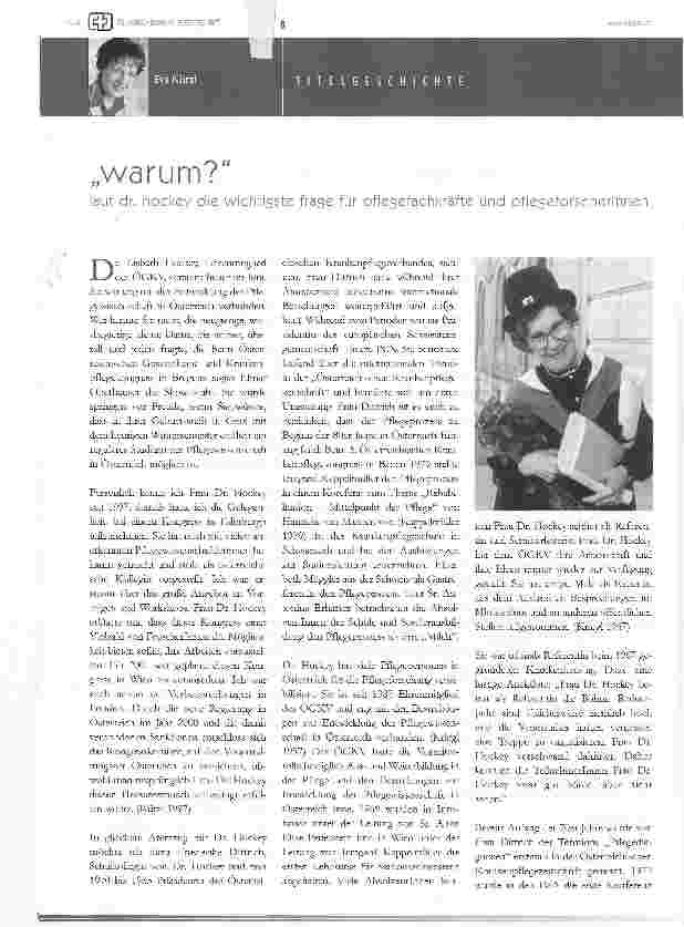 Vorschauseite 1: warum?laut dr. hockey die wichtigste fräse für pflegefachkräfte und pflegeforscherinnen