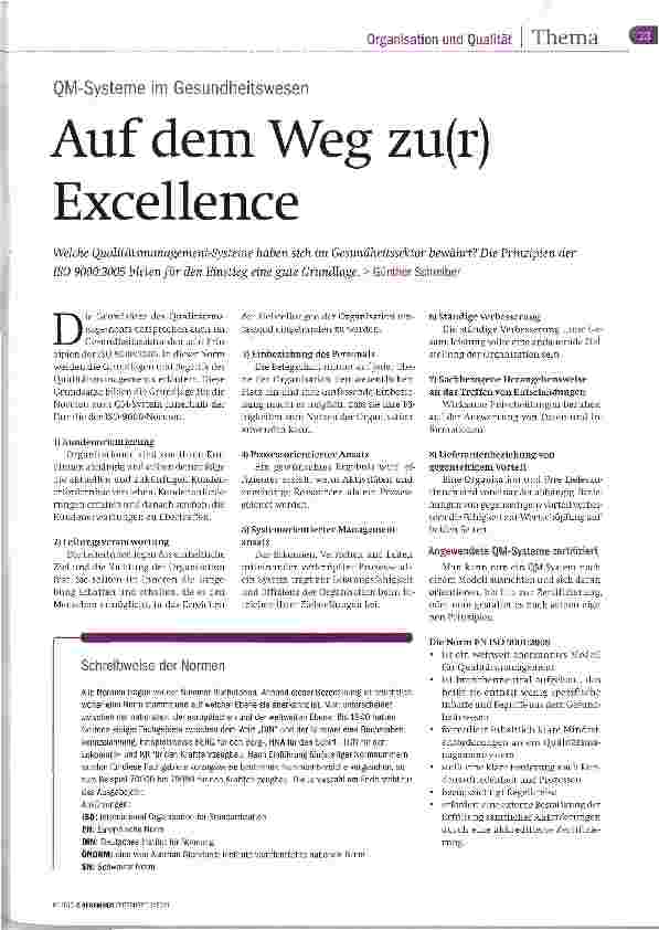 Vorschauseite 1: Auf dem Weg zu(r) Excellence