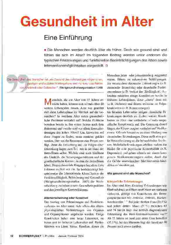 Vorschauseite 1: Gesundheit im Alter